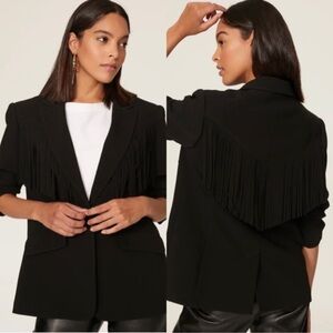 Cinq à Sept Black Dani Fringe Blazer Jacket
Size 0